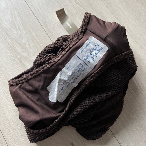 J Crew Claudia Scrunchie One Piece Swimsuit Size 6 Brown Textured - Picture 3 of 9